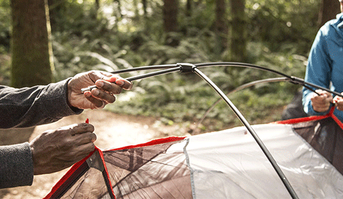 how to pitch a camping tent